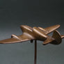 Cendrier vintage en bronze bimoteur années 1930-1940 ( H21 cm)