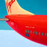 Boeing 737-400 - 🇧🇪 Virgin Express - très rare maquette de bureau vintage – Carlo Brianza / Flight Miniatures — 1:100 — 37 × 30 cm