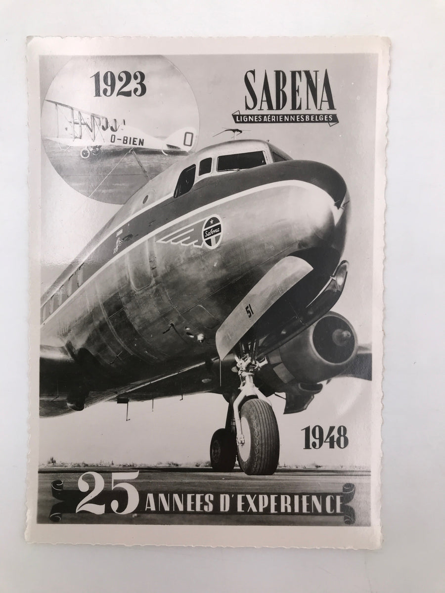 Carte postale de la Sabena ( 25ème Anniversaire, 1923 - 1948 )