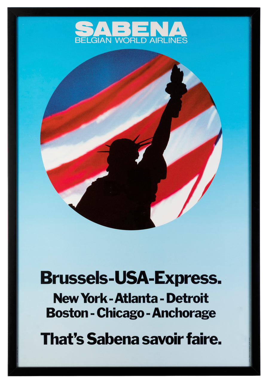 AFFICHE SABENA Brussels-USA-Express.