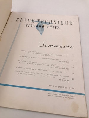 Revue technique - HISPANO SUIZA ( NUMÉRO 1 - JUILLET 1938 )