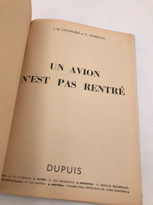 LES AVENTURES DE BUCK DANNY - UN AVION N'EST PAS RENTRÉ (E.O. 1954)