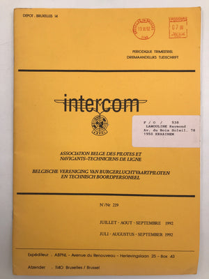 intercom n°217 et n° 219 (1992)