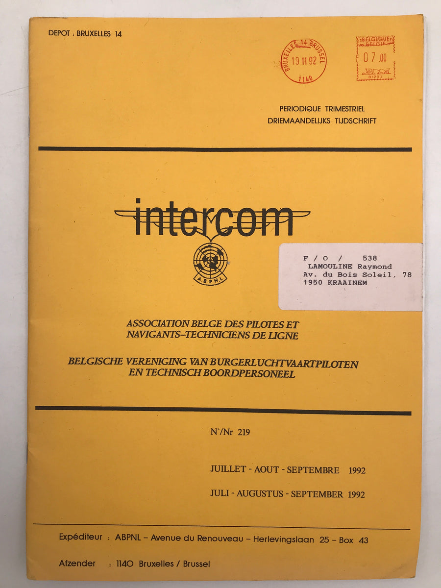 intercom n°217 et n° 219 (1992)