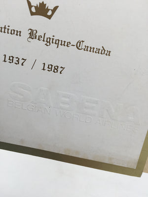 Menu pour le Bal du 50ème Anniversaire de l'Association Belgique - Canada ( 1937 - 1987 )