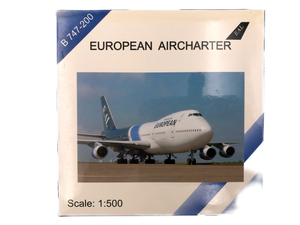 **DIE-CAST METAL MODEL** EUROPEAN AIRCHARTER EAL B 747-200 1:500 [NET MODELS]