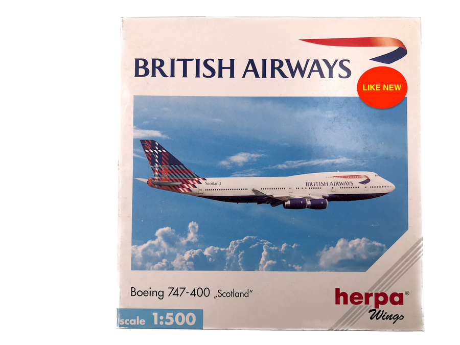 **DIE-CAST METAL MODEL** BRITISH AIRWAYS BOEING 747-400 « SCOTLAND » [HERPA WINGS]