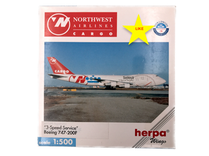 **DIE-CAST METAL MODEL** NORTHWEST AIRLINES CARGO « 3 SPEED SERVICE » BOEING 747-200F 1:500 [HERPA WINGS]