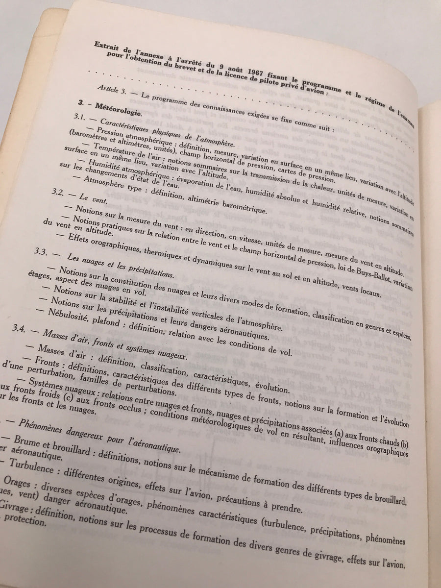 PRÉPARATION AU BREVET DE PILOTE PRIVÉ D'AVION -  TOME I - LE VOYAGE AÉRIEN – Cinquième édition revue et mise à jour