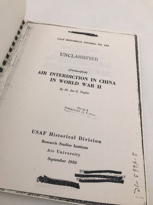 Air Interdiction in China in World War II