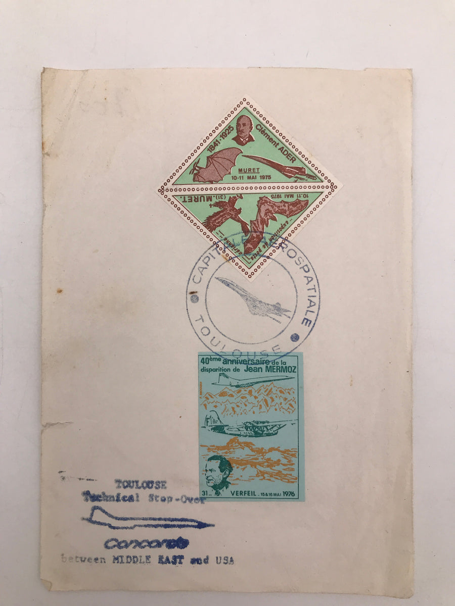 Deux timbres commémoratifs : Clément Ader et disparition de Jean Mermoz